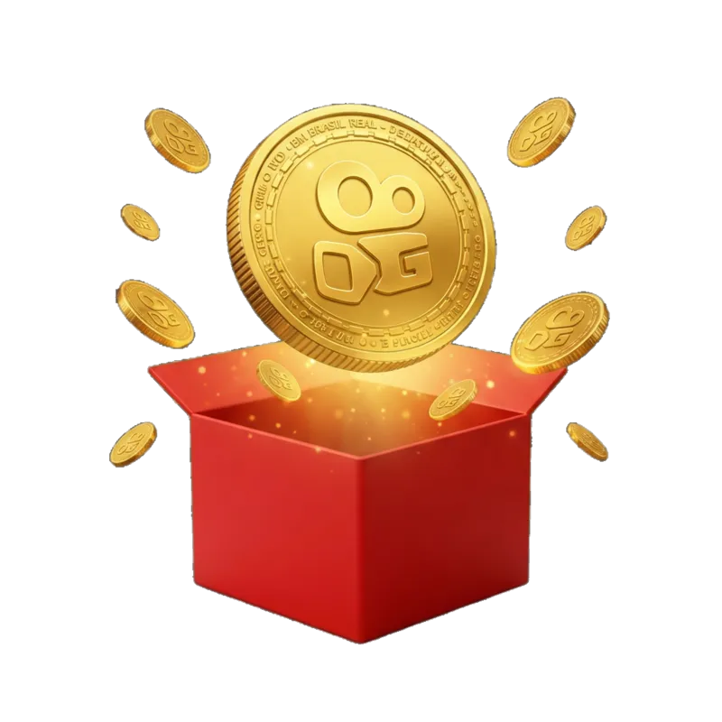 Caixa de prêmio com moedas